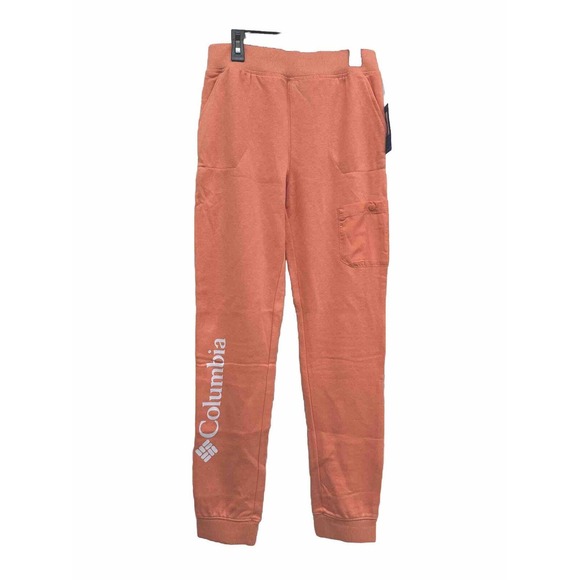 NWT Sz L Columbia Girls Joggers. Fleece Lined. Peach. Pockets. Logo. - Picture 1 of 6